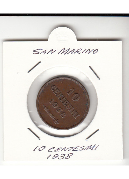 1938 10 Centesimi Rame San Marino Spl